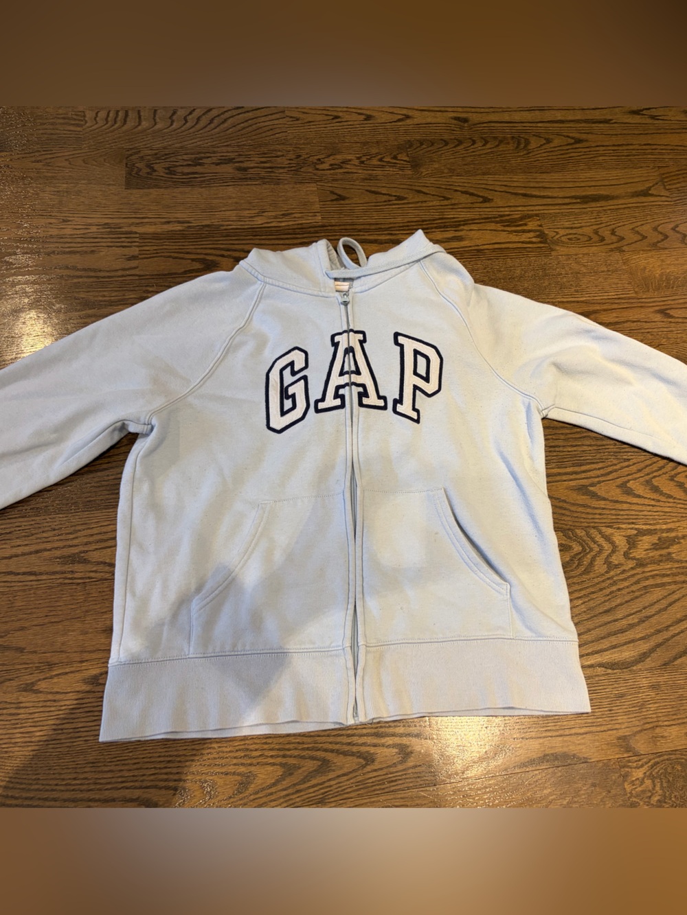 GAP Light Blue  Full-Zip Hoodie with Navy Logo